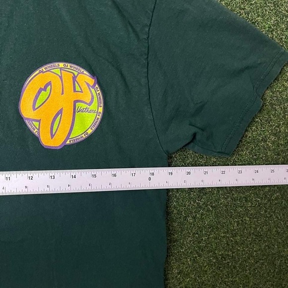 OJ Wheels Skateboarding Green Graphic Tee‎ Shirt - Picture 5 of 6